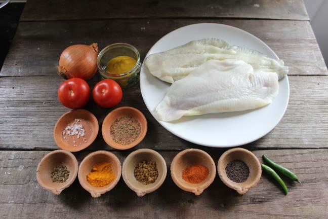 Place the fish in a bowl and add the cayenne pepper and salt. Mix the mustard and water together in a jug and add half of the mixture to the fish. Stir well.