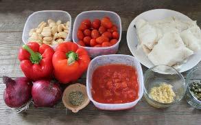 Bake for 15 minutes or until vegetables are soft. Add the capers, tinned tomatoes, garlic, butter beans, basil and salt and pepper and stir well. Make 4 spaces in the sauce and nestle in the cod.