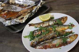 Moroccan spiced sardines 6 fresh sardines 2 tbsps harissa paste 2 tbsps olive oil 3 garlic cloves, finely chopped juice of one lemon, plus extra lemon wedges to serve pinch of sea salt small handful