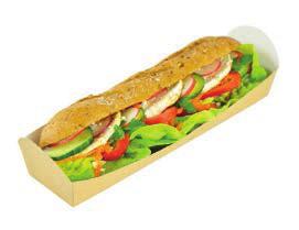 5cm) SANDWICH AND WRAP BOXES New additions are kraft sandwich cards with a water-based coating.