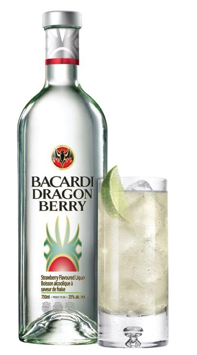 BACARDI DRAGON BERRY TM Flying Dragon The unique blend of ripe, juicy strawberries and sweet, exotic dragonfruit is a bold flavour that no other flavoured spirit offers.