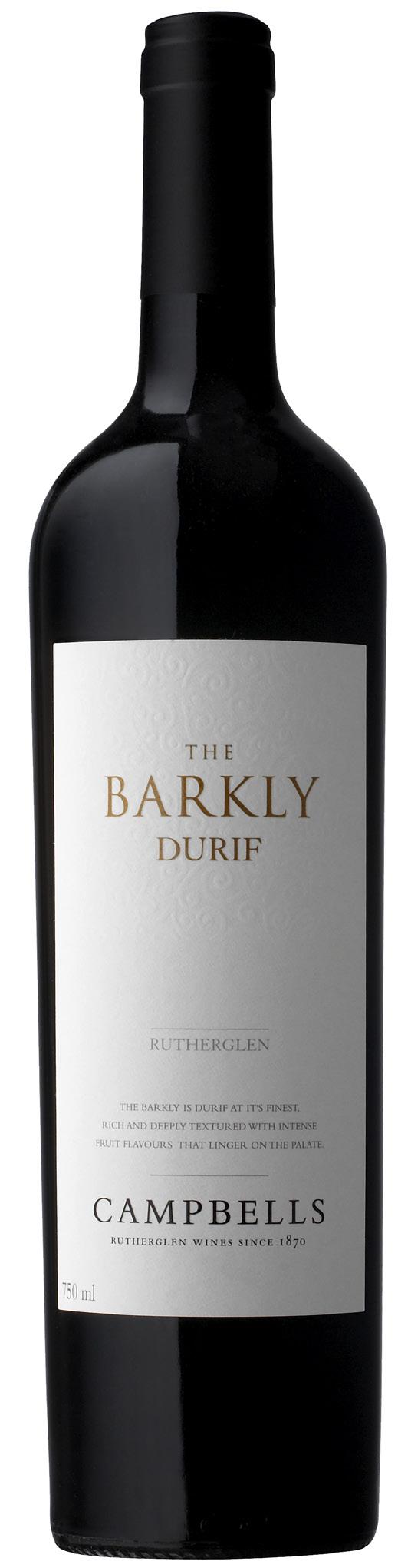 THE BARKLY DURIF 2007 The Barkly is what we believe durif from the Rutherglen Wine Region should be. Unquestionably, it is durif at its finest.