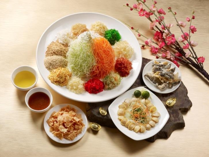 Available for lunch and dinner, tuck into our Abundance Fortune Combo (S$328*) comprising a medley of symbolic dishes such as Prosperity Lo Hei with Mini Abalone and Crispy Fish Skin (large); Premium
