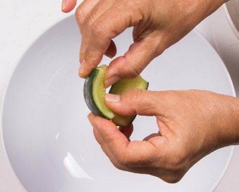 5. After brining, the cucumber should be flexible, and you ll be able to bend them easily without