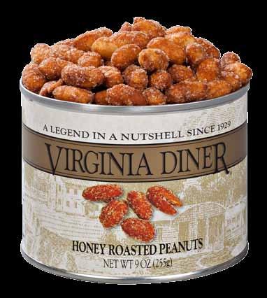 Our super extra large salted Virginia Peanuts are blanched and blister fried for delicious snacking. 9 oz. vacuum tin.