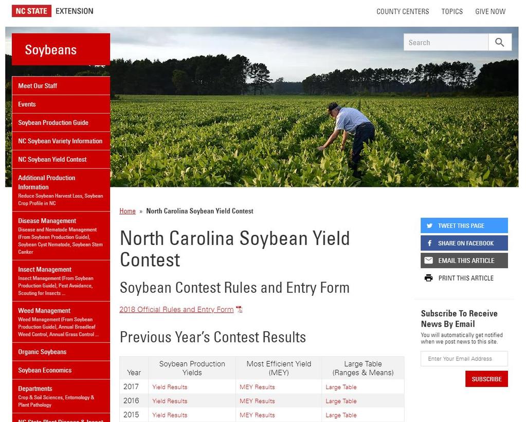 Soybean Yield Contest DUE DATE DECEMBER 10 TH!