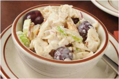 Cheats Greek Chicken Salad Lunch Serves: 3 300g Cooked Chicken Breast, diced 25g Onion, finely chopped 1 tsp Lemon Juice 30g 0% Greek Yogurt 60g reduced-fat Humours 100g Pitted Black Olives 60g