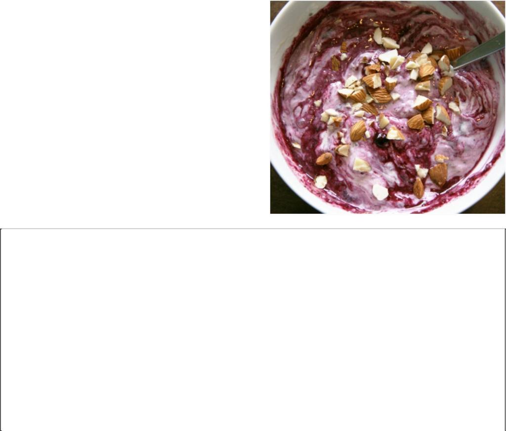 Melon & Berry Yogurt Breakfast Serves: 1 250g 0% Total Greek Yogurt 100g Blueberries 1 tsp Maple Syrup