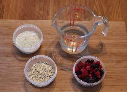 immediately. Put the whey protein, berries and oats into a blender.