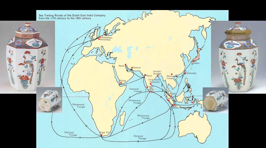 Exportation and the Influence of Arita in the world (From the 17th century to the 18th century) The Dutch East India Company exported Arita porcelain to Asia and as far as Europe in the mid-17th