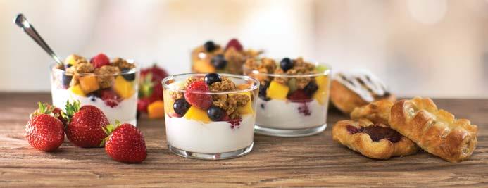 made with thick slices of our cinnamon bread that is baked fresh daily and topped with powdered sugar. served with maple syrup and butter. yogurt with almonds, granola and fresh fruit.