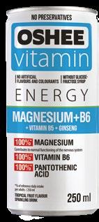 Available functions /flavours in 250 ml cans: Magnesium / tropical fruit flavour, Vitamin D