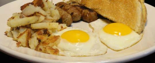 Early Bird Specials 1 2 3 4 5 6 7 Two eggs, your choice of one sausage patty or two strips of bacon and toast $ 4.