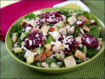 Feta & Fuji Chicken Salad PER SERVING (entire recipe) 290 calories, 5.