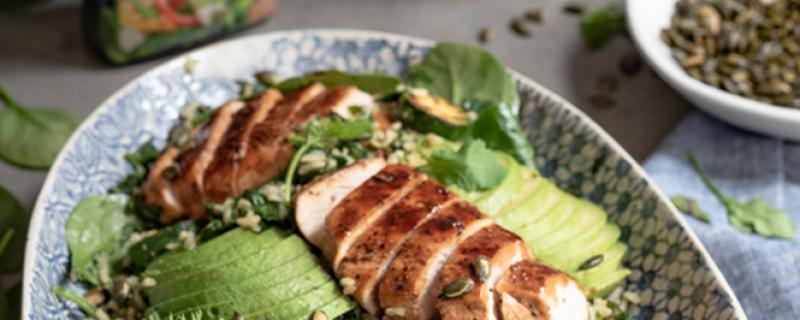 Wild Rice Chicken Salad with Baby Marrows & Avocado Sunday 31st March COOK TIME PREP TIME SERVES 00:20:00 00:15:00 4 Wild rice, veggies and fresh herbs all brought together with a zesty dressing,