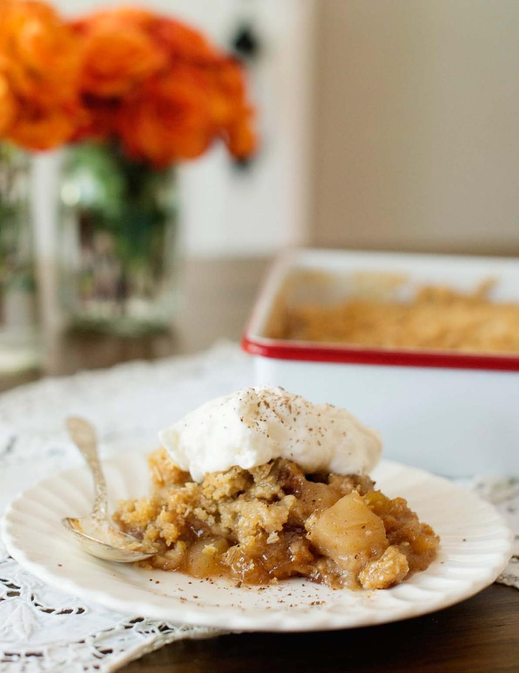Apple Crisp Apple crisp is one of my top 5 favorite desserts. It fills my house with the sweet smell of fall while it bakes, and it takes a lot less time to prepare than a pie.