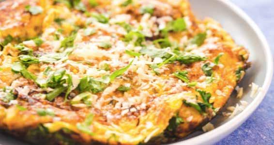 DINNER OPTIONS Spanish Tortilla Serves 2 1 ½ teaspoons extra-virgin olive oil, divided ½ small onion, thinly sliced 1 medium pre-cooked diced potatoe ½ tbsp chopped fresh thyme ½ tsp smoked paprika 3