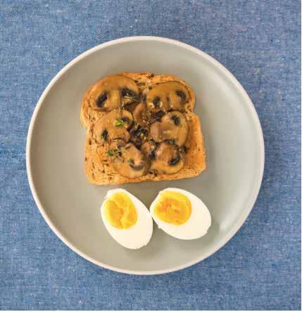 BREAKFAST OPTIONS Egg on granary toast with mushrooms and tomatoes Sauteed mushrooms are quick to make in
