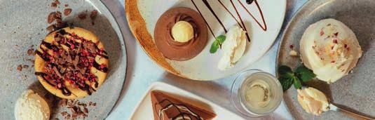 Belgian Chocolate & Irish Cream Mousse Chocolate Chip S'mores Strawberry & Prosecco Cone DESSERTS BELGIAN CHOCOLATE & IRISH CREAM MOUSSE* 5.