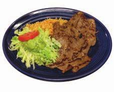 99 A soft, flour tortilla filled with delicious pork tenderloin or chicken, simmered in beer and topped with melted cheese and ranchero sauce.