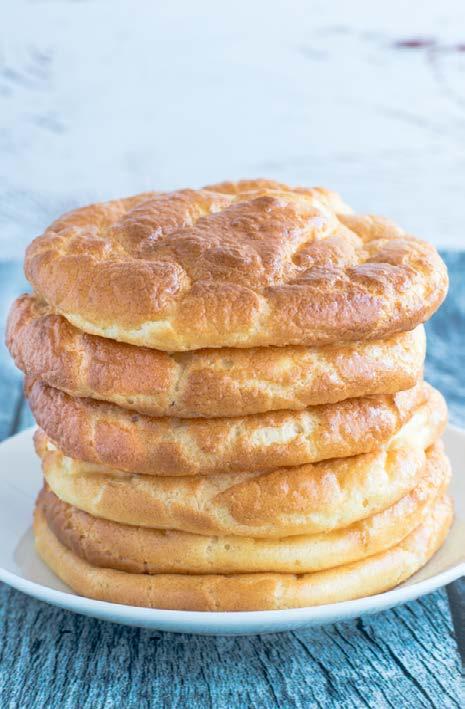 CLOUD BREAD 8 EQUIPMENT OVEN MINUTES 20 5/10 Nutritional Information Per 1 Slice: MAKES 8 SERVING 122 calories, 1 g carbs, 10 g fat, 7 g protein 4 large eggs 1/2 tsp cream of tartar 1/4 cup cream