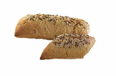 PEKARNA GROSUPLJE SELECTED PRODUCTS 4 Protein roll with seeds (MIXED WHEAT ROLL WITH SEEDS ) Product weight: 70 g Dark brown colour Sprinkled with crushed pumpkin seeds on the crust Source of protein