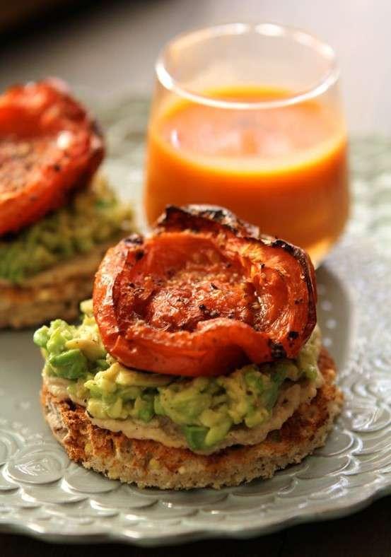 HUMMUS AND AVOCADO TOASTS WITH