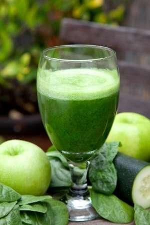 GREEN JUICE MY GO-TO GREEN JUICE 1 cucumber 1 cup of spinach 6 stalks of celery 1 green apple 1 lemon 1 inch piece of ginger Put the spinach through the juicer first and then follow with the cucumber