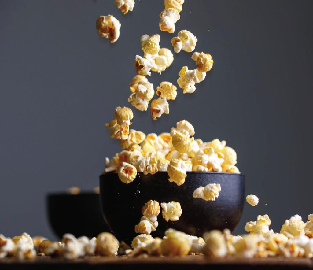 SNACKS (Serves 8) SALADS POPCORN BAR Kettle corn, fresh popcorn, and cheddar popcorn. Grab-a-tub & fill it up $28 CHIPS & DIP Potato chips served with a classic French onion dip.