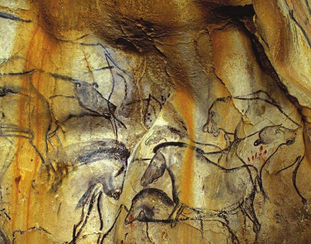 Bay of Biscay Chauvet Cave Lascaux Caves FRANCE Altamira Cave Paleolithic artists drew dangerous mammoths, rhinos, cave bears, and cave lions, but rarely depicted themselves.