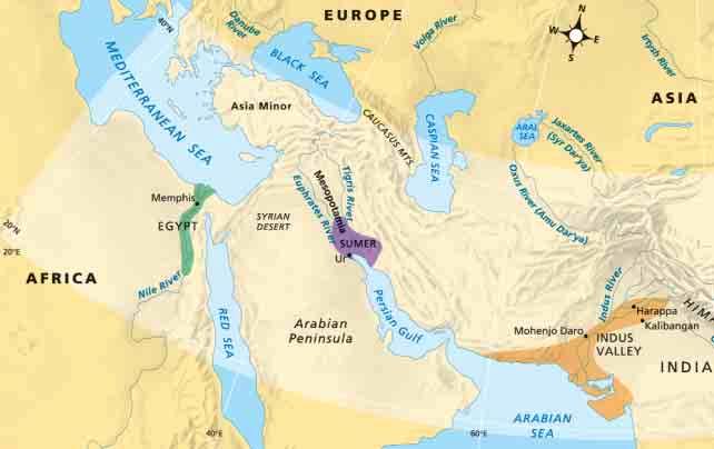 The climate and flooding greatly influenced the development of civilizations in these river valleys. Somehow farmers had to get water to their crops during the dry season.
