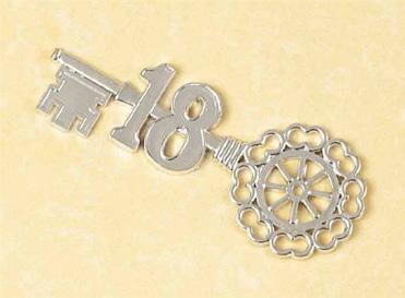 or 21st silver key. Available in blue or pink.