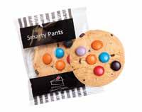 A delicious cookie with dark chocolate chunks and colourful