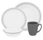 6cm Luncheon Plate 071160106222 6 1127668 17cm Bread & Butter Plate 071160106239 6 1127669 532mL Soup/Cereal Bowl 071160106246 6 NEW Mystic Gray 1119398 16pc Set - Includes 4 each: 26cm Dinner