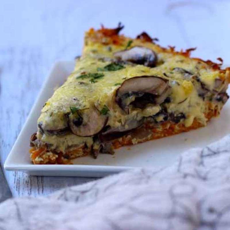 Wednesday, 13th June 2018 Mushroom and Bacon Quiche (Paleo) Batch: 1 (8 Servings) Active Time: 45m Total Time: 1h 30m For the crust: 1 sweet potato For the filling: 1 pound bacon 1/4 pound cremini