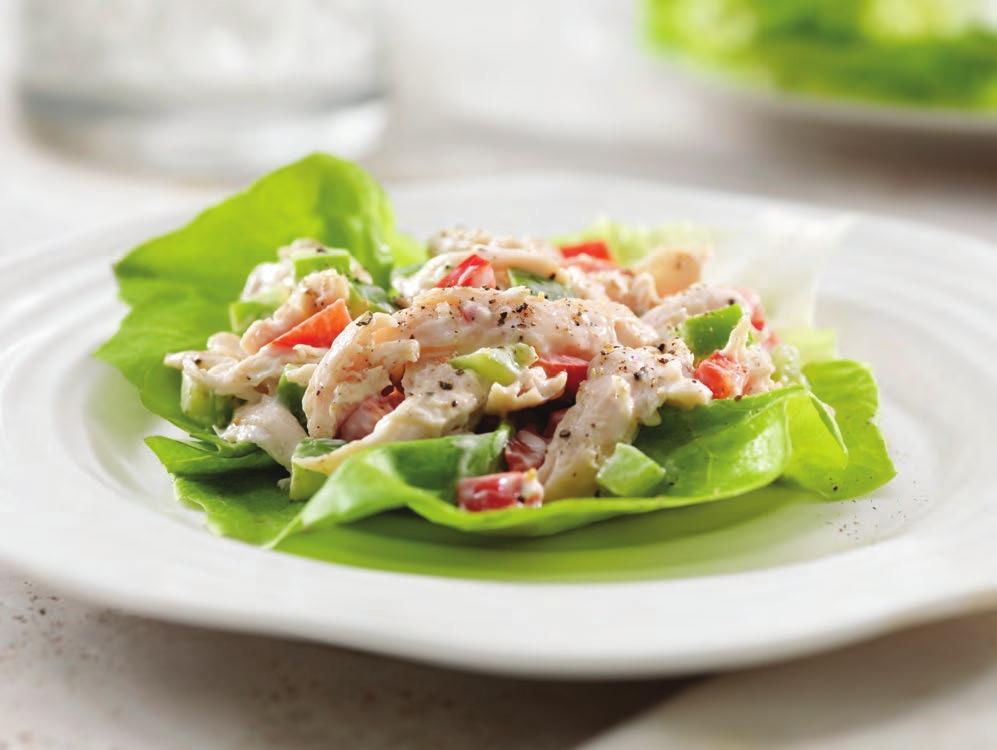 13 Spicy Tuna Wrap Servings: 6-8 wraps Prep time: Approximately 15 minutes 1 head butter leaf lettuce, separated into large leaves 1 medium bell pepper, thinly sliced ½ cucumber, thinly sliced 1 (5