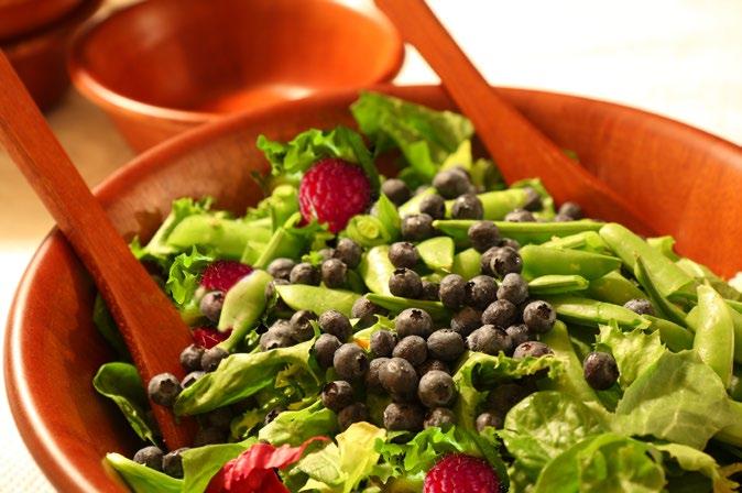 19 Snap Pea and Berry Salad Serves 6 Prep time: Approximately 20 minutes ½ lb. snap peas, trimmed 1½ cups fresh raspberries 2 tbsp. raspberry vinegar 2 tbsp. olive oil 1 tbsp.
