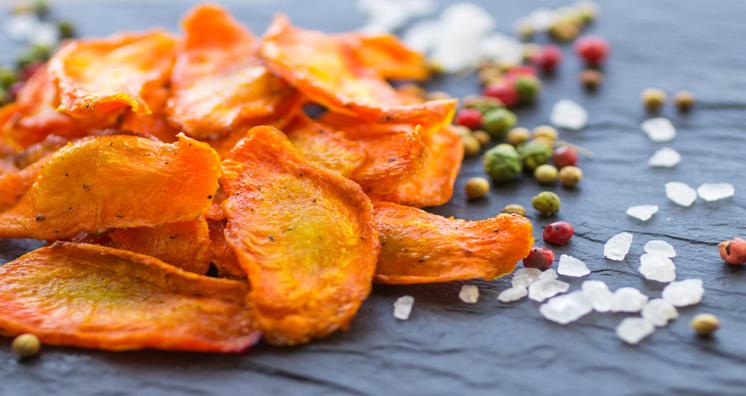 36 Carrot Chips Serves 8 Prep/cook time: Approximately 40 minutes 2 lbs. carrots (the biggest and fattest ones you can find) ¼ cup olive oil 1 tbsp. sea salt 1 tsp. ground cumin 1 tsp.