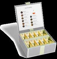 tea chest Contains an expansive assortment of 40 pyramid infusers. MEASURES: 8.0 L X 8.0 D X 3.250 H INSERT PRINTING DIMENSION: 8.000 W X 7.375 H 8.000 8.000 X 7.375 7.