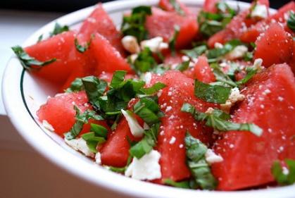Watermelon feta salad Sweet and salty can be the perfect combination.