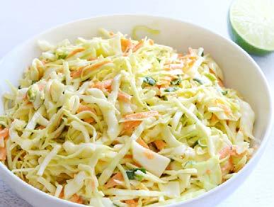 Cabbage Salad with Creamy Cumin-Lime Dressing The term, cole slaw, arose in the 18th century as a partial translation from the Dutch term koolsla, a shortening of koolsalade, which means cabbage