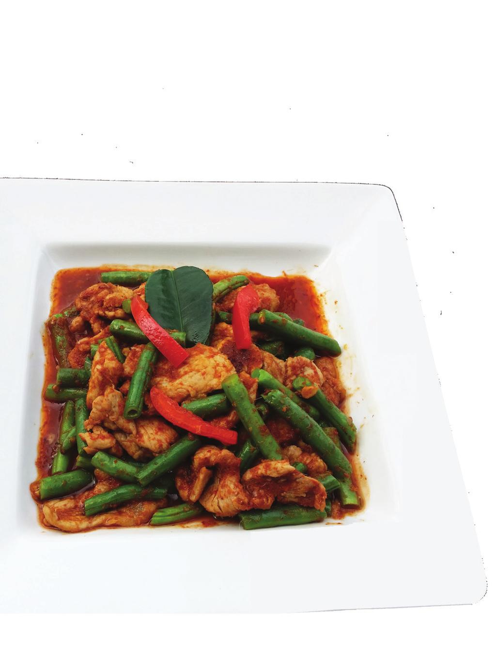 ANGRY BEEF Sautéed beef with garlic, chili paste, mushroom, onion, bell pepper and Thai sweet basil. 12.95 41.
