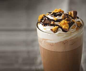 made with steamed milk CHAI HOT CHOCOLATE 32 Topped with whipped cream & drizzled with chocolate sauce FLAVOURED SYRUPS 8 For a decadent coffee experience, add one of our