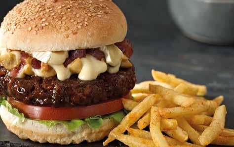 Chicken fillet option available MACON* & CHEESE 82 Lettuce, tomato, onion, gherkin, macon*, cheese & our FEGO burger sauce.