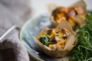 Egg Cups 2 Ways -with roasted Butternut Squash and Sweet Potato 1/2 butternut squash peeled and chopped into 2cm cubes 1 large sweet potato peeled and cubed 6 eggs thyme sea salt & pepper coconut oil