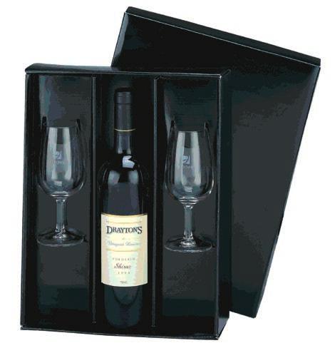 95 Price/Set of 2 Glass Size: 65w x 155h mm 2 wine glasses printed in 1 colour or gold on 1 side,