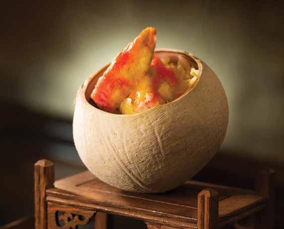 CHEF S TALK I MACAU INDUSTRY I AWARD Baked whole coconut rice with king crab leg and Portuguese sauce Traditional Innovation Creates a Winning Formula The Peninsula Hong Kong celebrates its second