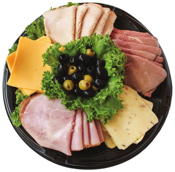 95 CHEESE PLATTER Six varieties of specialty sliced cheeses, garnished with red seedless grapes.
