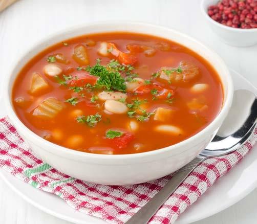 CHUNKY MINESTRONE SOUP 1 onion, roughly chopped 3 carrots, roughly chopped 2 potatoes, roughly chopped 3 tomatoes, roughly chopped 2 parsnips, roughly chopped 125g spinach leaves 125g cabbage,