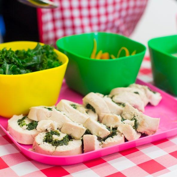On our first attempt at coming up with an idea, we went through a few different variations, eventually deciding upon this delicious recipe blending the chicken with a spinach mixture and a side of